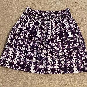 J. Crew Dark Purple and White Patterned Mini Skirt